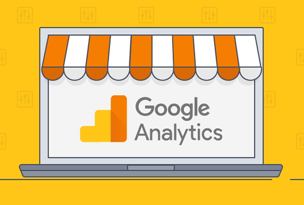 Figura de uma tenda escrito o Google Analytics dentro